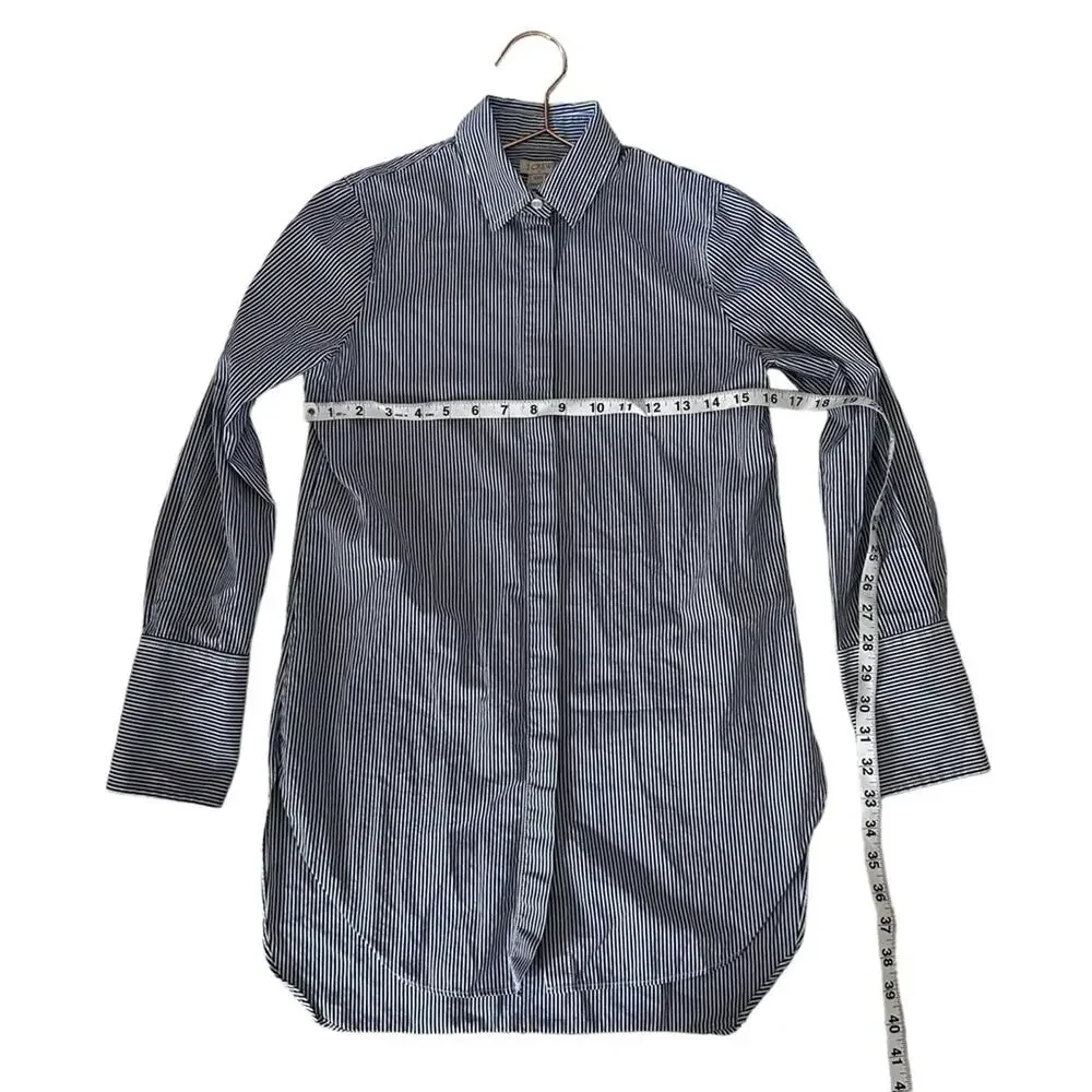 J.Crew Factory Cocktail Stripe Cotton Poplin Shirt Dress XXS